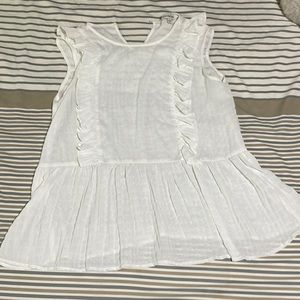 White blouse top with button back